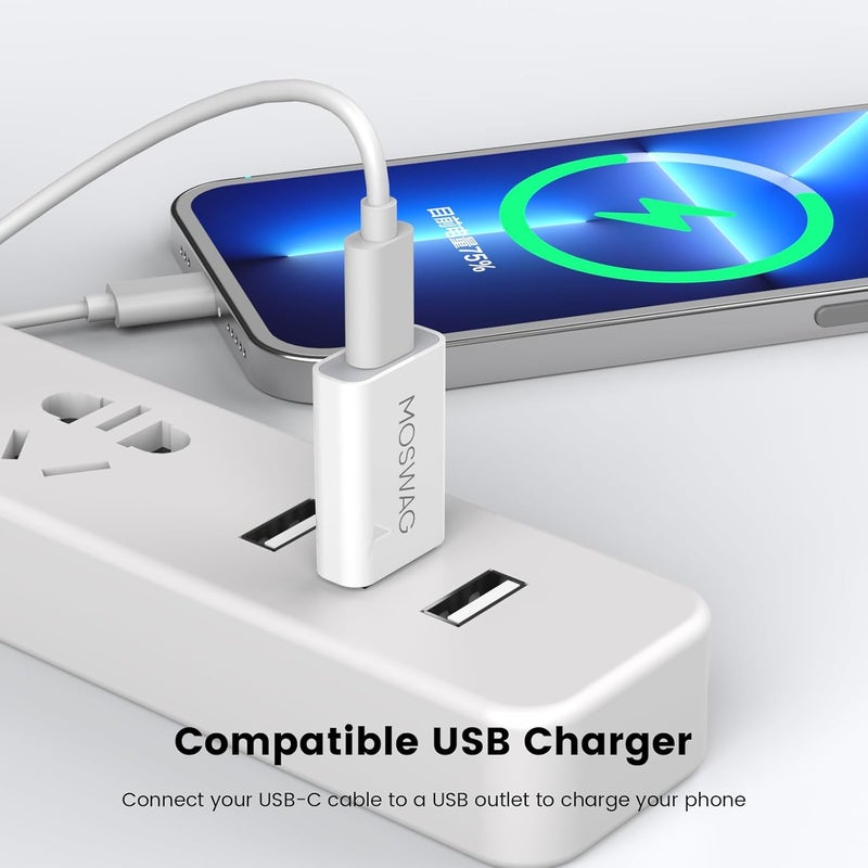MOSWAG 3 عبوات محول USB C محول USB C إلى USB محول ذكر USB إلى أنثى Type C متوافق مع شاحن Apple MagSafe و iMac و MacBook Pro و MacBook و أجهزة الكمبيوتر المحمولة و PC و أجهزة الكمبيوتر والمزيد - Image 4